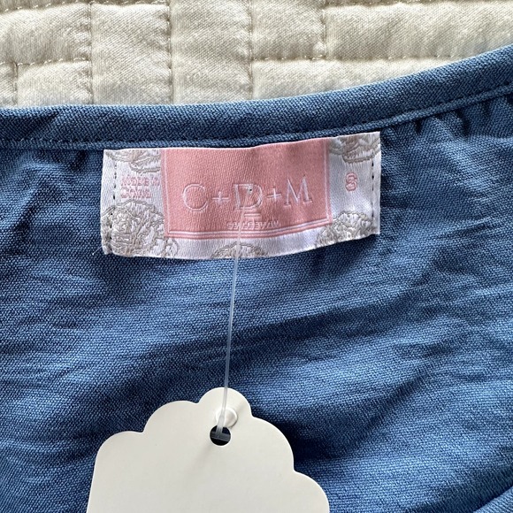 NWT C+D+M Collection Cold Shoulder 3/4 Sleeve Top Blue Size Small - Picture 3 of 6